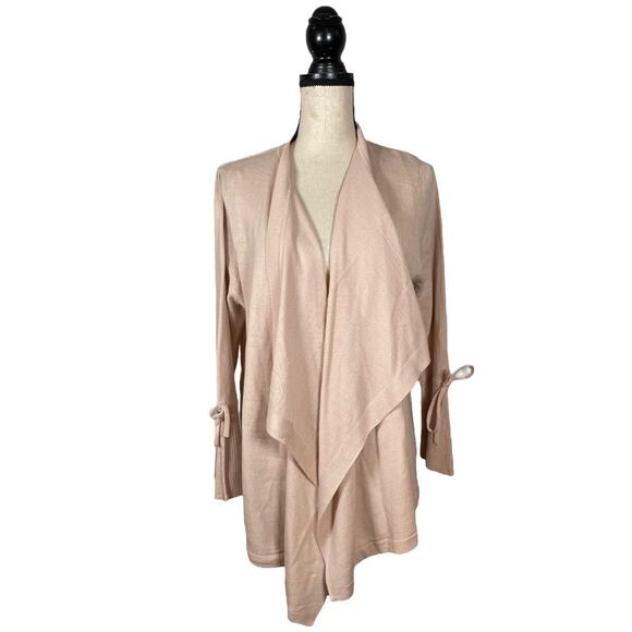 89TH + Madison Cream Beige Drape Tie Sleeve Open Cardigan     Size: XL - Picture 1 of 4